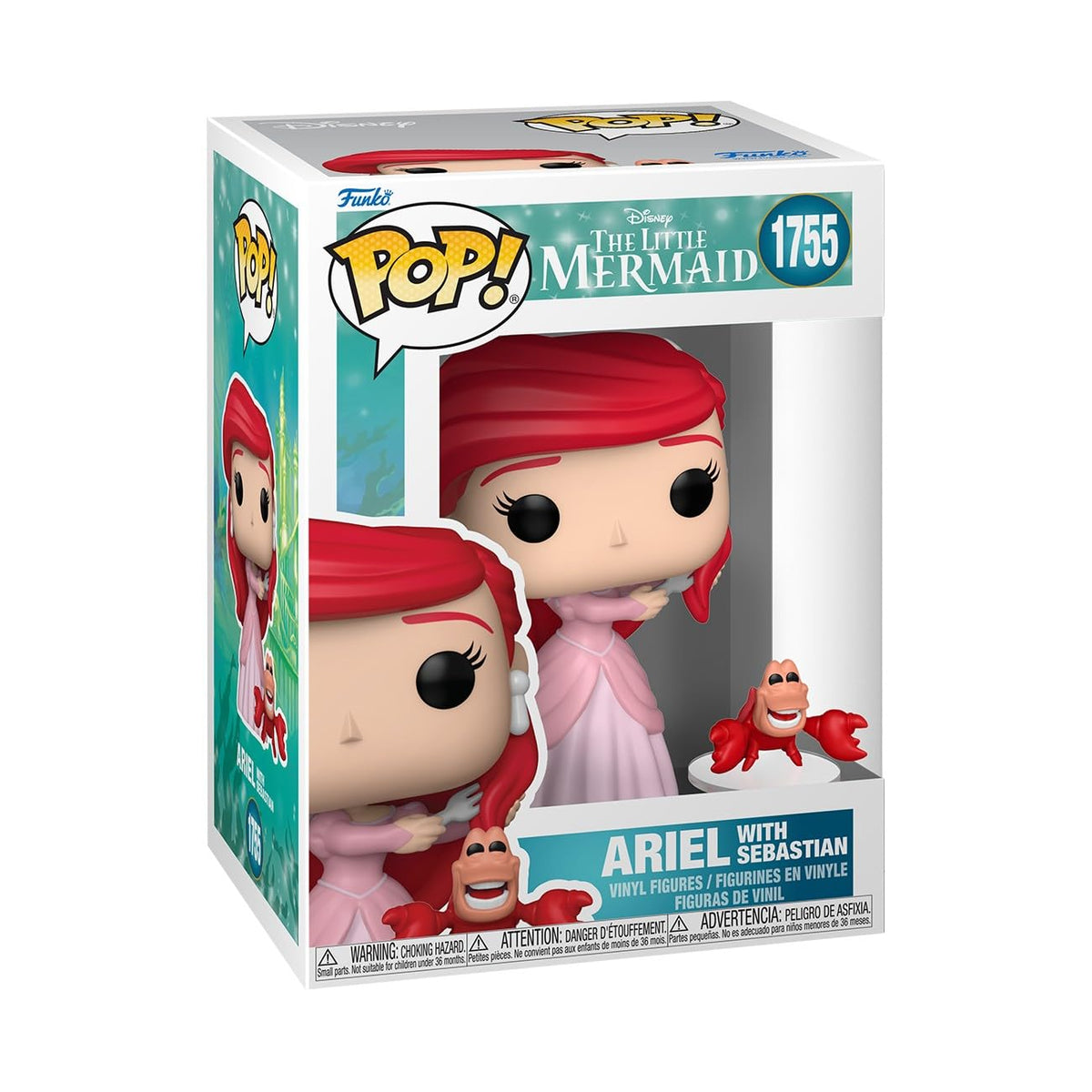 100% genuine Funko Pop! featuring Ariel from The Little Mermaid and her friend Sebastian, beautifully packaged.