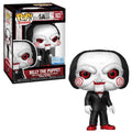 Authentic Funko Pop! figure of Billy The Puppet from Saw, featuring glitter accents and detailed design. Perfect for collectors.