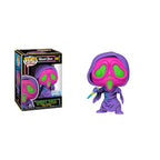 Premium Ghostface Funko Pop figure featuring a vibrant blacklight design, imported for collectors and horror fans.