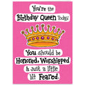 Celebrate with this premium imported Funny Birthday Card for Women, featuring a vibrant design perfect for the Birthday Queen. Available at Curat Cart.