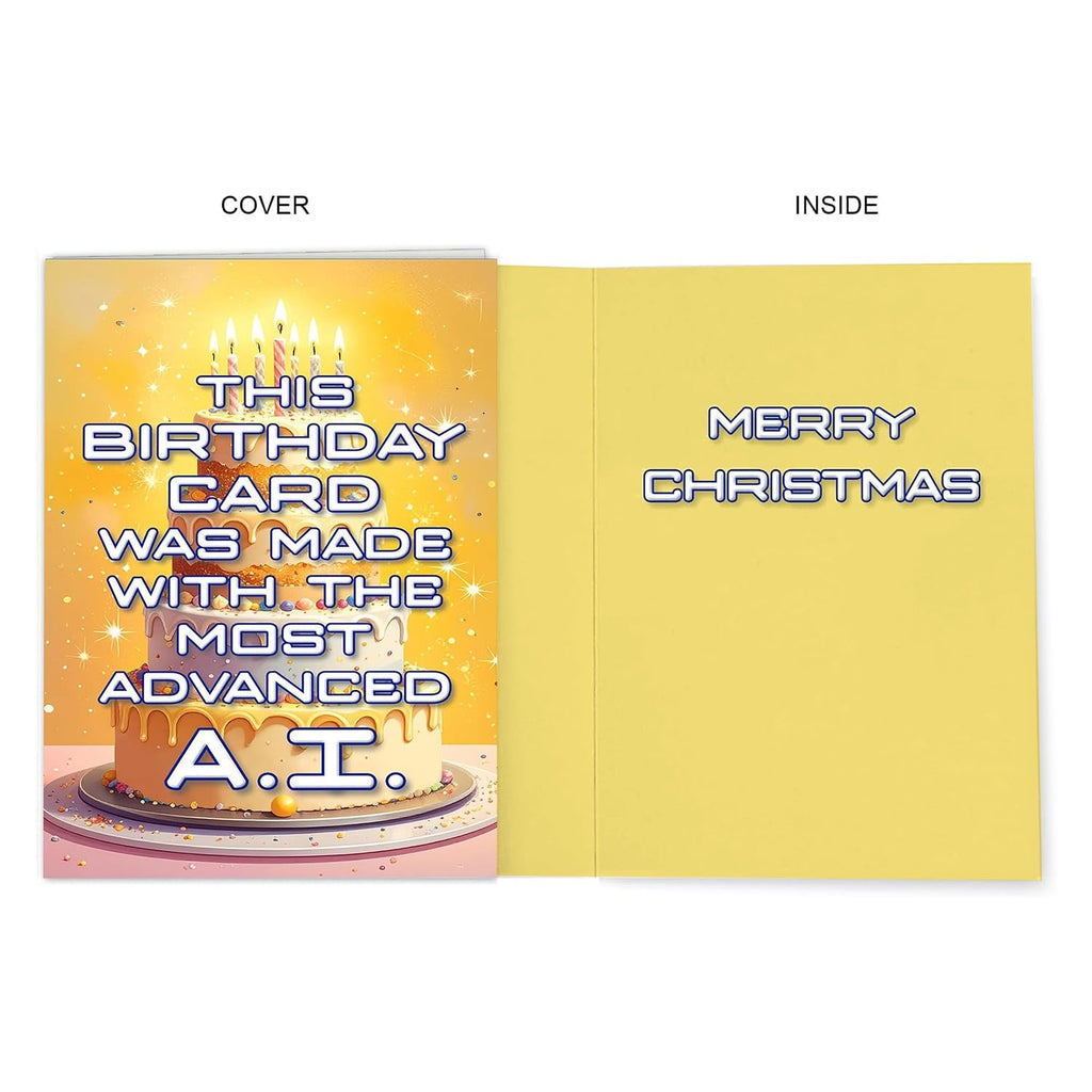 Funny Birthday Card with AI design, perfect for celebrations. Available at Curat Cart, ensuring 100% authenticity in India.