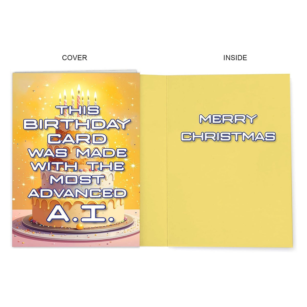 Funny Birthday Card with AI design, perfect for celebrations. Available at Curat Cart, ensuring 100% authenticity in India.