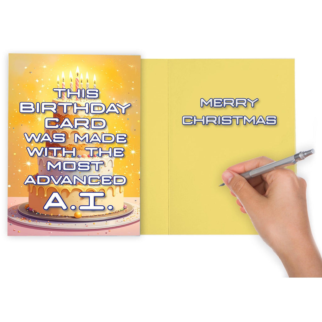 Funny Birthday Card featuring a vibrant cake design, crafted with high-quality materials. Available at Curat Cart.
