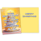 Celebrate with this premium imported Funny Birthday Card, featuring a playful AI theme, available at Curat Cart.