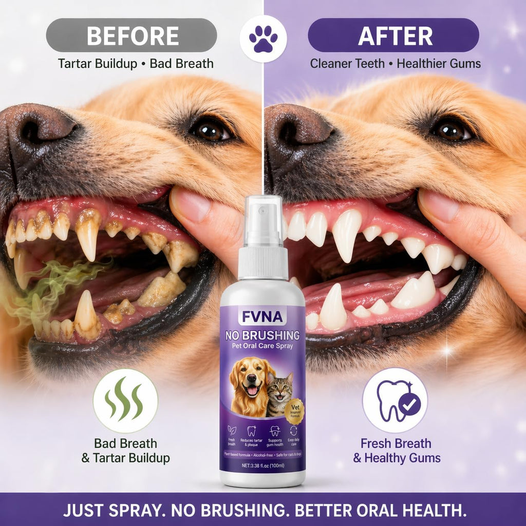 FVNA Pet Oral Care Spray enhances oral health, ensuring fresh breath and healthier gums. 100% Authentic, available at Curat Cart.