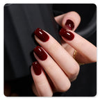 Premium imported GAOY Dark Red Gel Nail Polish, 16ml soak, delivers a glossy, rich color perfect for a salon-style manicure.