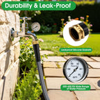 Discover the Garden Hose Non-Expanding Kink-Free, featuring leak-proof gaskets and pressure gauge for optimal performance. Perfect for daily use. Available at Curat Cart.