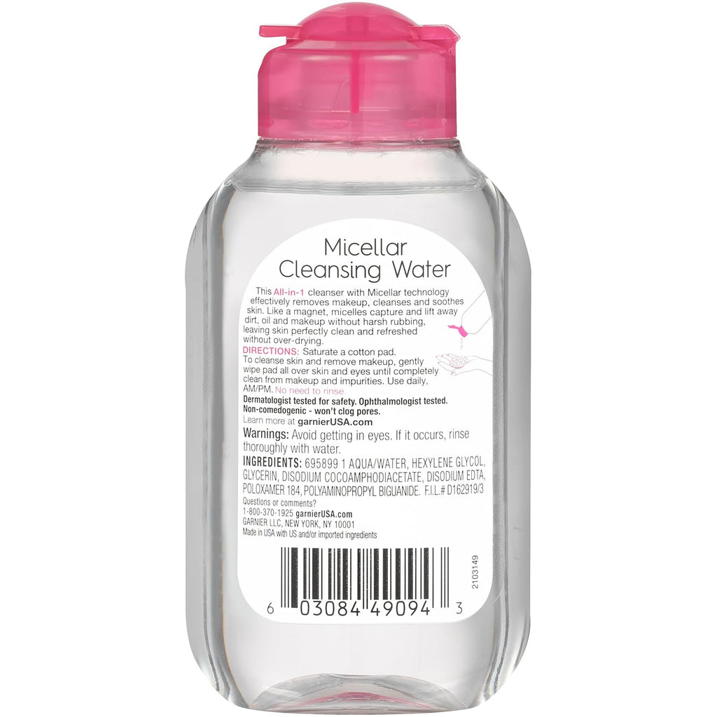 Garnier Micellar Cleansing Water - Back Label & Ingredients Details | buy 100% authentic product online in India via Curat Ca