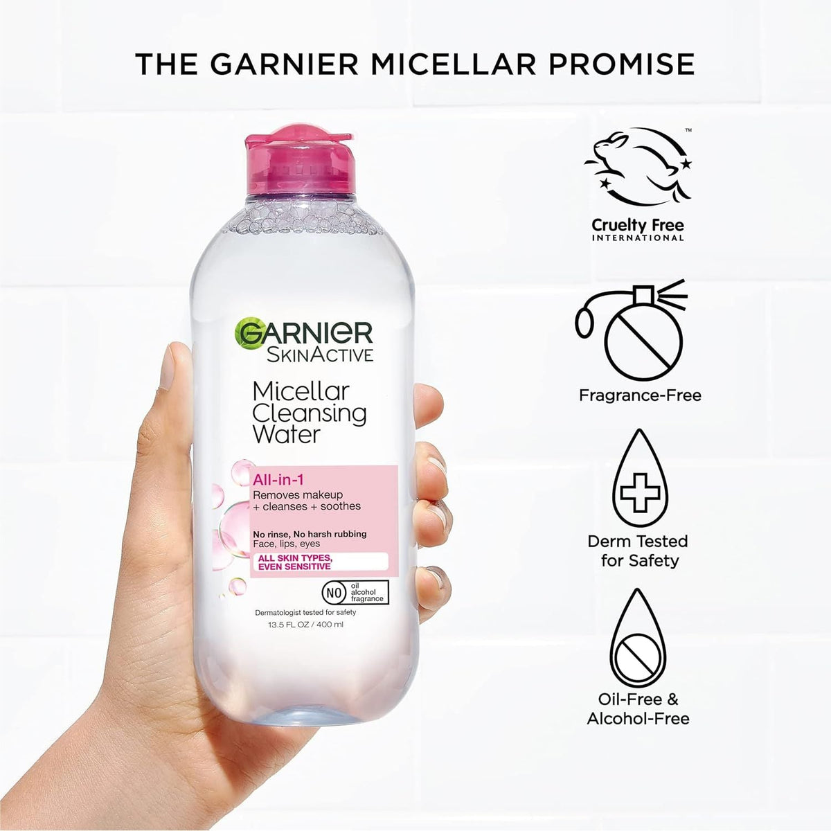 Garnier Micellar Cleansing Water - Back Label & Ingredients Details | fast dispatch across India from Curat Cart