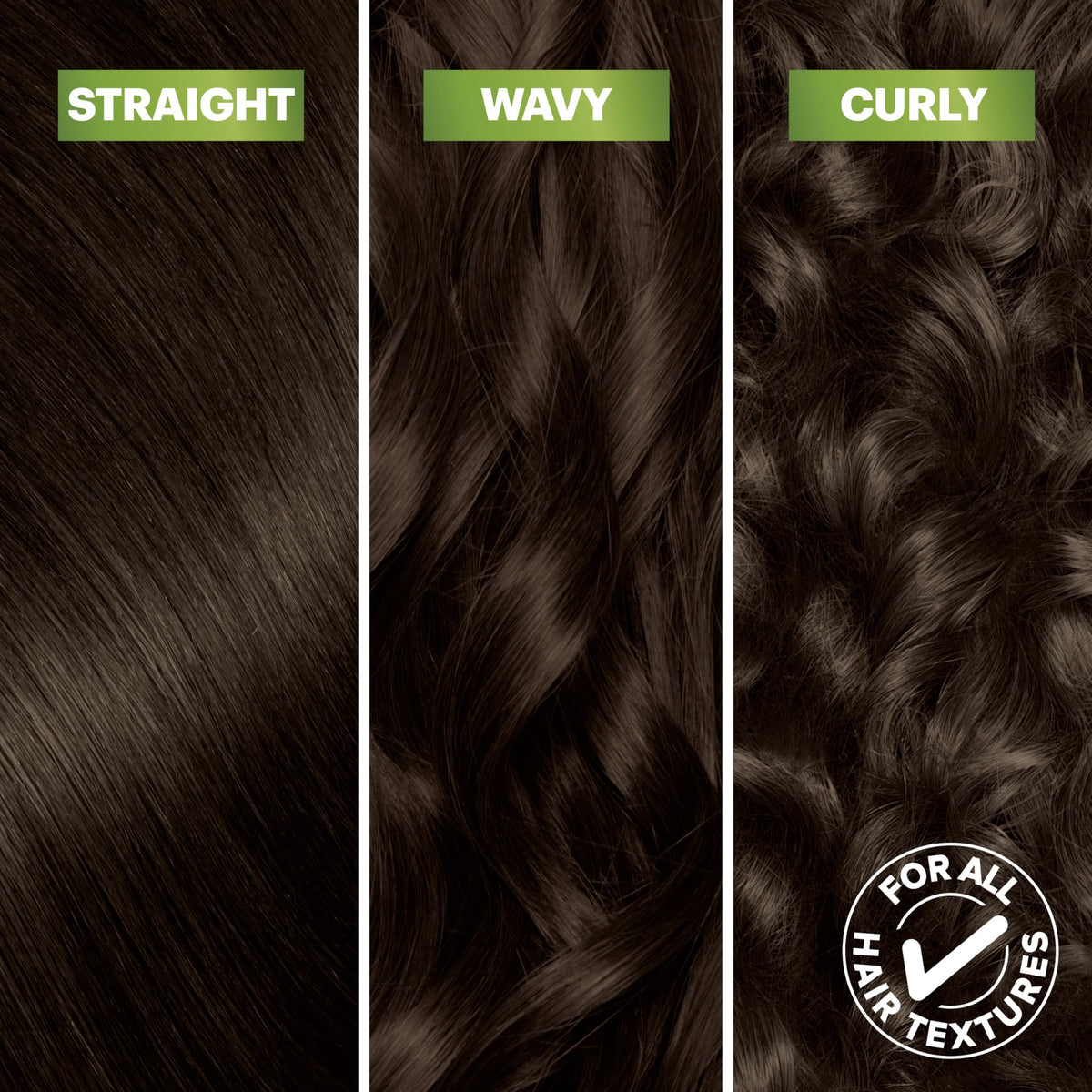 Garnier Nutrisse Ultra Coverage Hair Color suitable for straight, wavy, and curly hair. Premium quality for all hair types.
