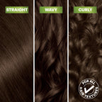 Garnier Nutrisse Ultra Coverage showcases straight, wavy, and curly hair, emphasizing color versatility for all textures.