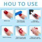 Efficient gel polish remover usage guide showcasing high-quality packaging and professional instructions from Curat Cart.