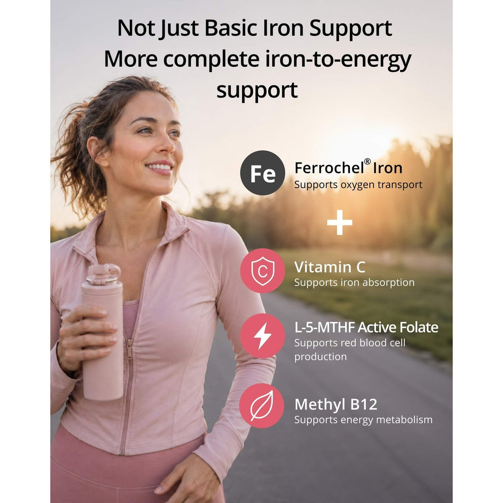 Ferrochel Iron Bisglycinate Supplement, a premium import, enhances energy metabolism and supports iron absorption. Available at Curat Cart.