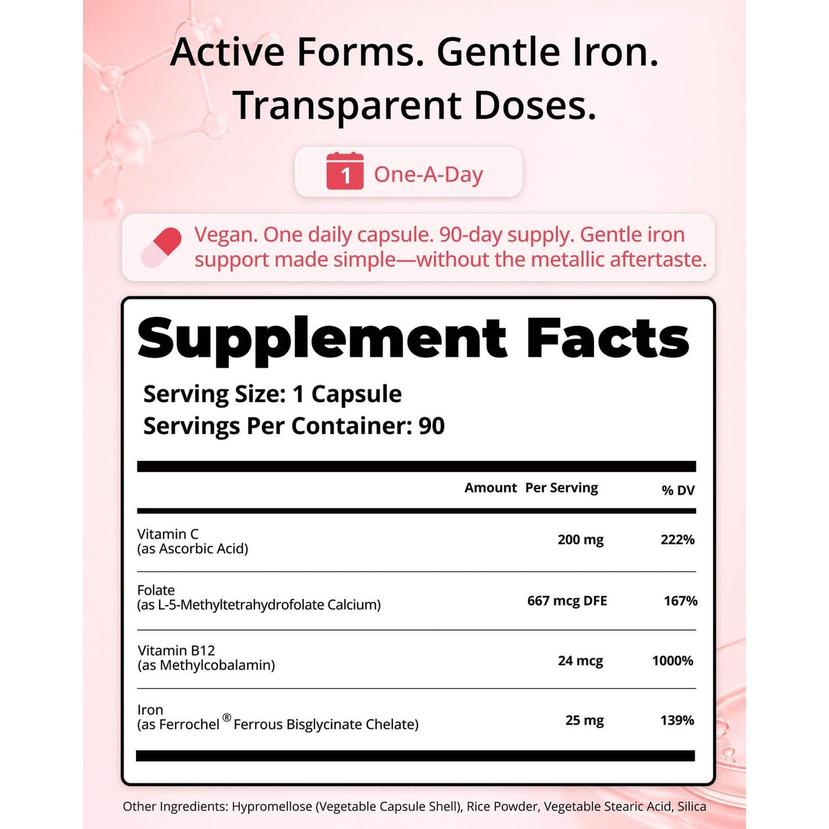Discover Ferrochel Iron Bisglycinate Supplement, specially curated by Curat Cart for optimal iron support without metallic aftertaste.