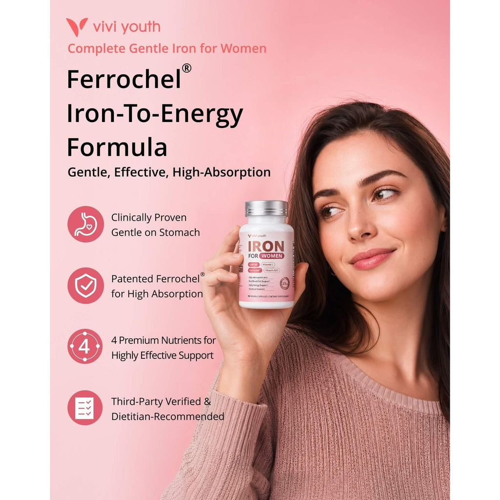 Ferrochel Iron Bisglycinate Supplement in official packaging, designed for high absorption and effective support. Available at Curat Cart.