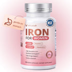 Ferrochel Iron Bisglycinate Supplement for women, a premium import from Curat Cart, enhances energy and supports red blood cells.