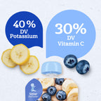 Discover Gerber Banana Blueberry Puree, a premium import packed with 40% DV Potassium and 30% DV Vitamin C, available at Curat Cart.