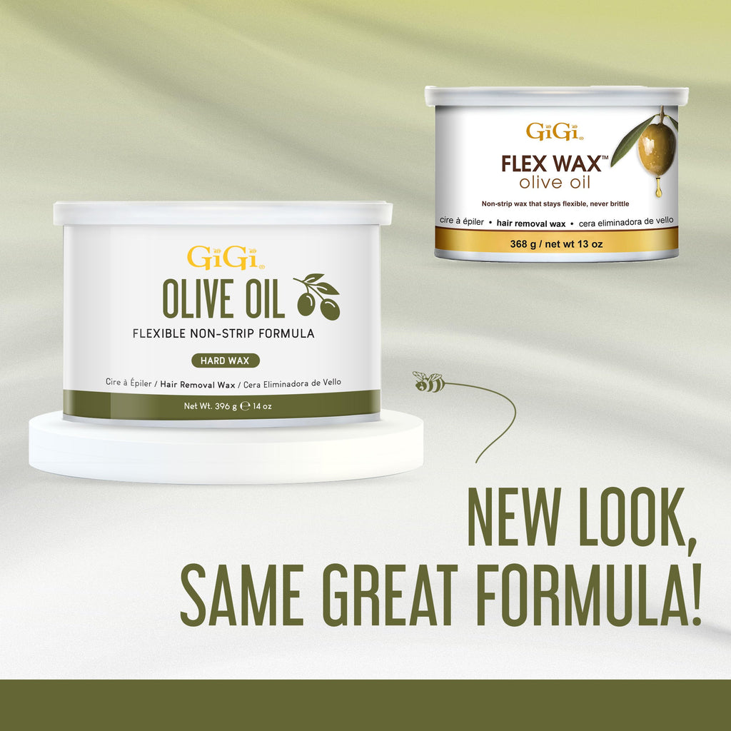 GiGi All Purpose Hard Wax with olive oil. Flexible non-strip formula in updated packaging. Verified by CuratCart for trust.