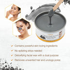 GiGi Charcoal Detox Hard Wax jar with application stick. Removes unwanted hair effectively. Order online for smooth skin.