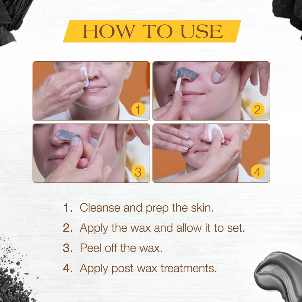 Instructions on using GiGi All Purpose Hard Wax for effective hair removal; includes cleansing and applying wax steps.