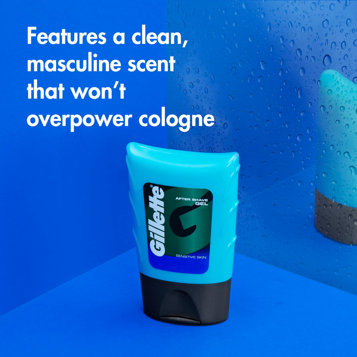 Official Gillette After Shave Gel for men, designed for sensitive skin with a clean, masculine scent that complements cologne.
