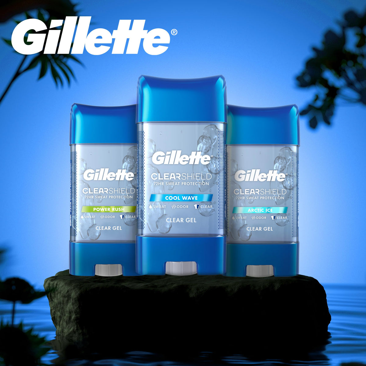 Explore Gillette's Antiperspirant Deodorant for men, featuring a sleek design and effective sweat protection.