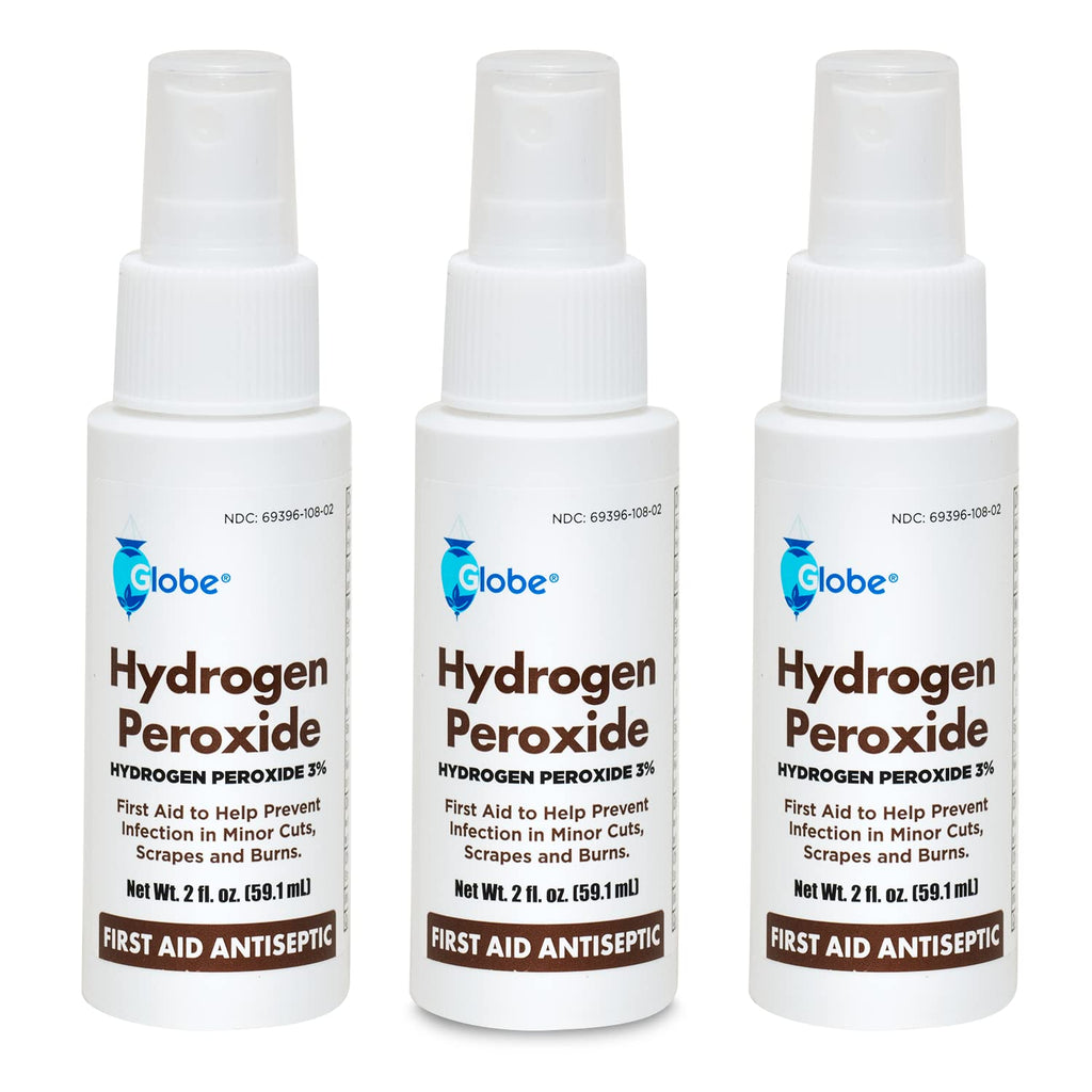 Globe Hydrogen Peroxide Antiseptic Spray, a premium import from Curat Cart, ideal for preventing infections in minor cuts and scrapes.