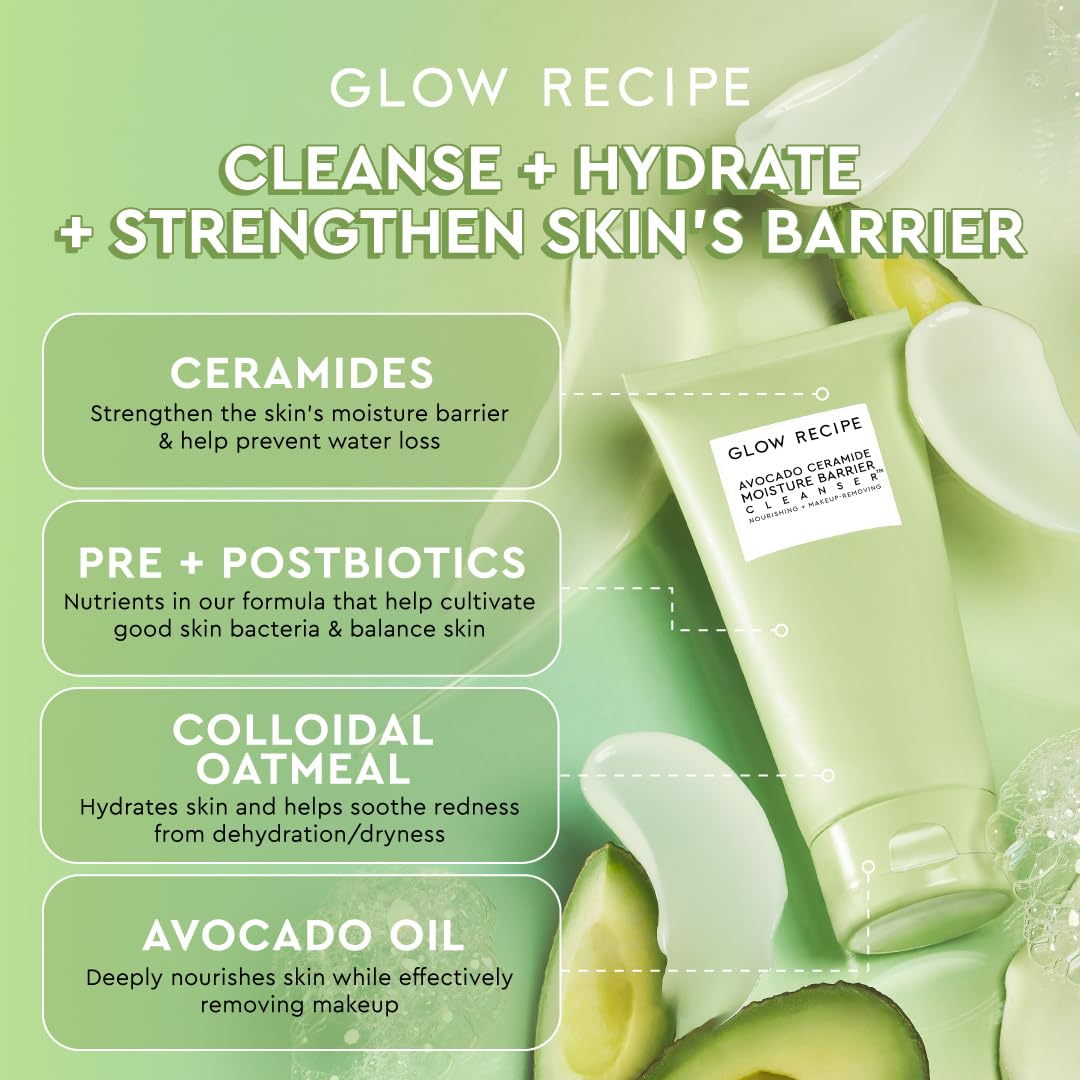 Order Glow Recipe Avocado Ceramide Cleanser online in India. Hydrates and strengthens your skin barrier effectively.