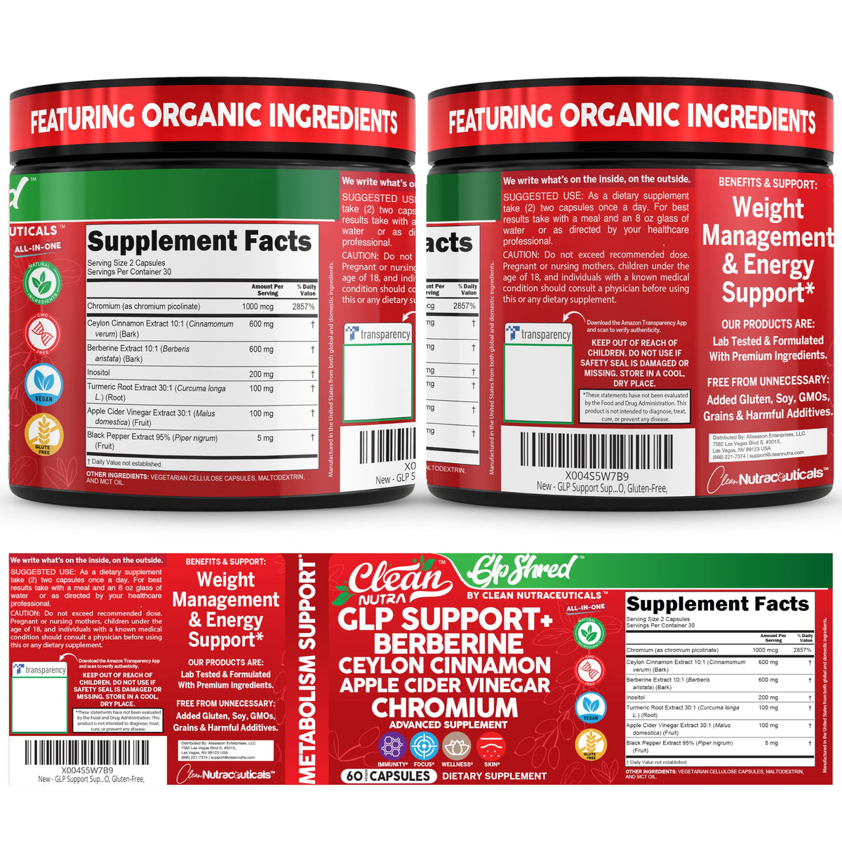 Discover Clean GLP1 Supplement Berberine, specially curated by Curat Cart for weight management and energy support. Premium quality ingredients.