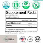 Glynac Supplement Glycine NAC in high-quality packaging, featuring detailed supplement facts for optimal health benefits. Available at Curat Cart.