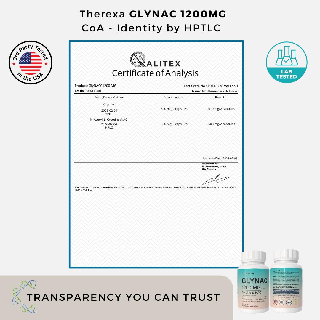 Glynac Supplement Glycine NAC, specially curated by Curat Cart, offers premium quality with lab-tested assurance for your health needs.