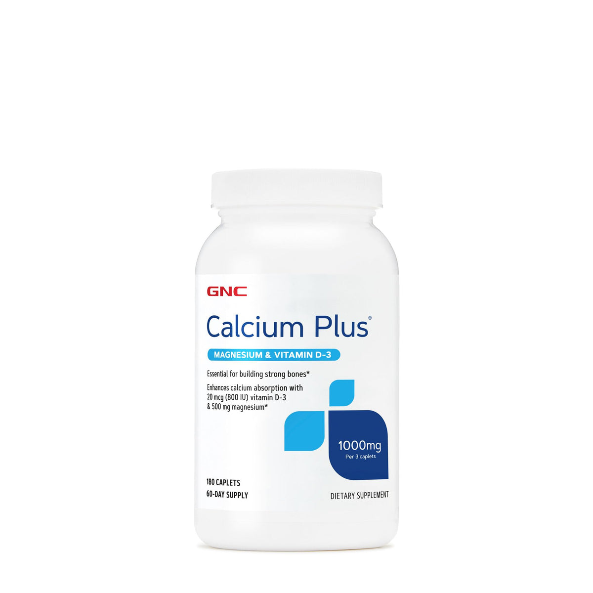 GNC Calcium Plus Magnesium 1000mg, essential for strong bones and calcium absorption, 100% genuine dietary supplement.