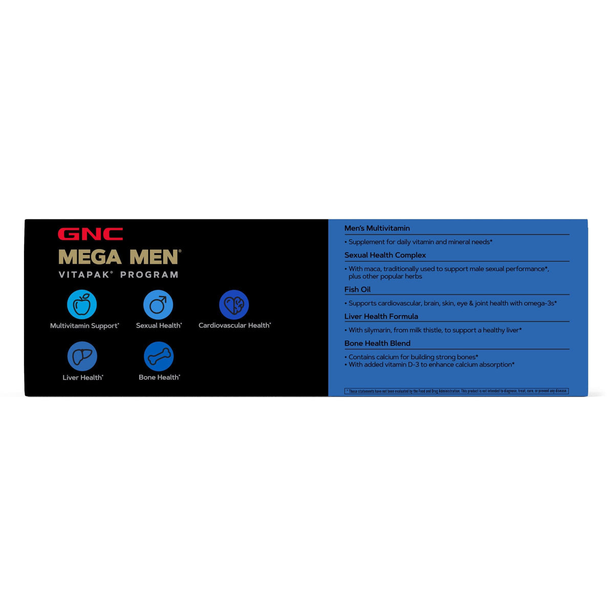 Premium imported GNC Mega Men 40+ Multivitamin Pack, designed for men's health, supports vitality and wellness.