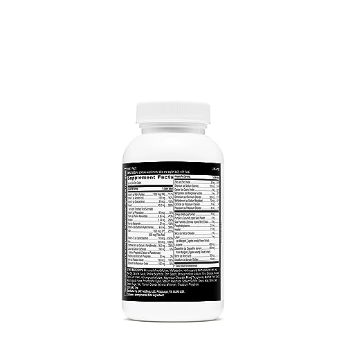 GNC Mega Men Multivitamin bottle showcasing supplement facts and detailed nutritional information.