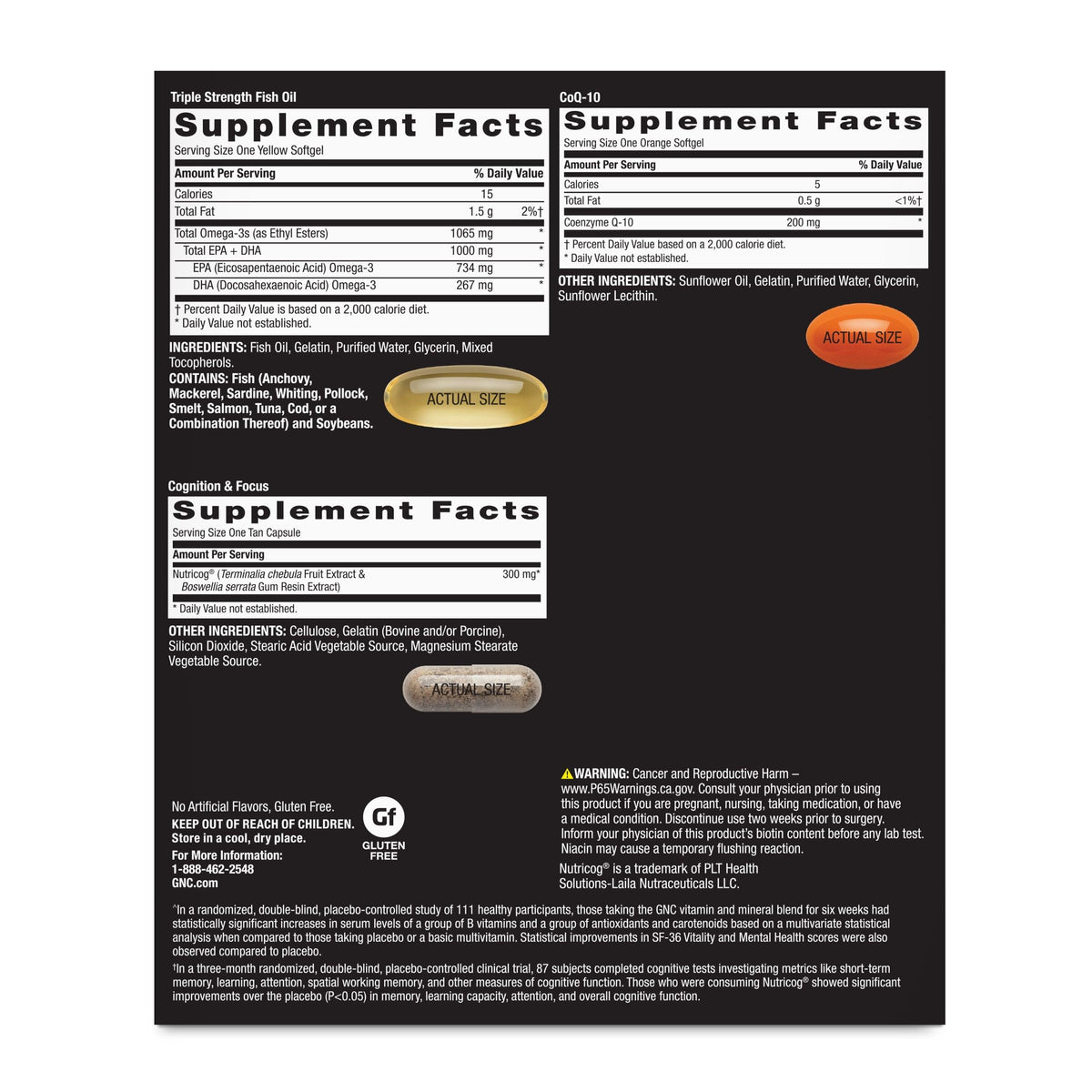 Premium imported GNC Mega Men 50 Plus Vitapak with detailed supplement facts and serving information.