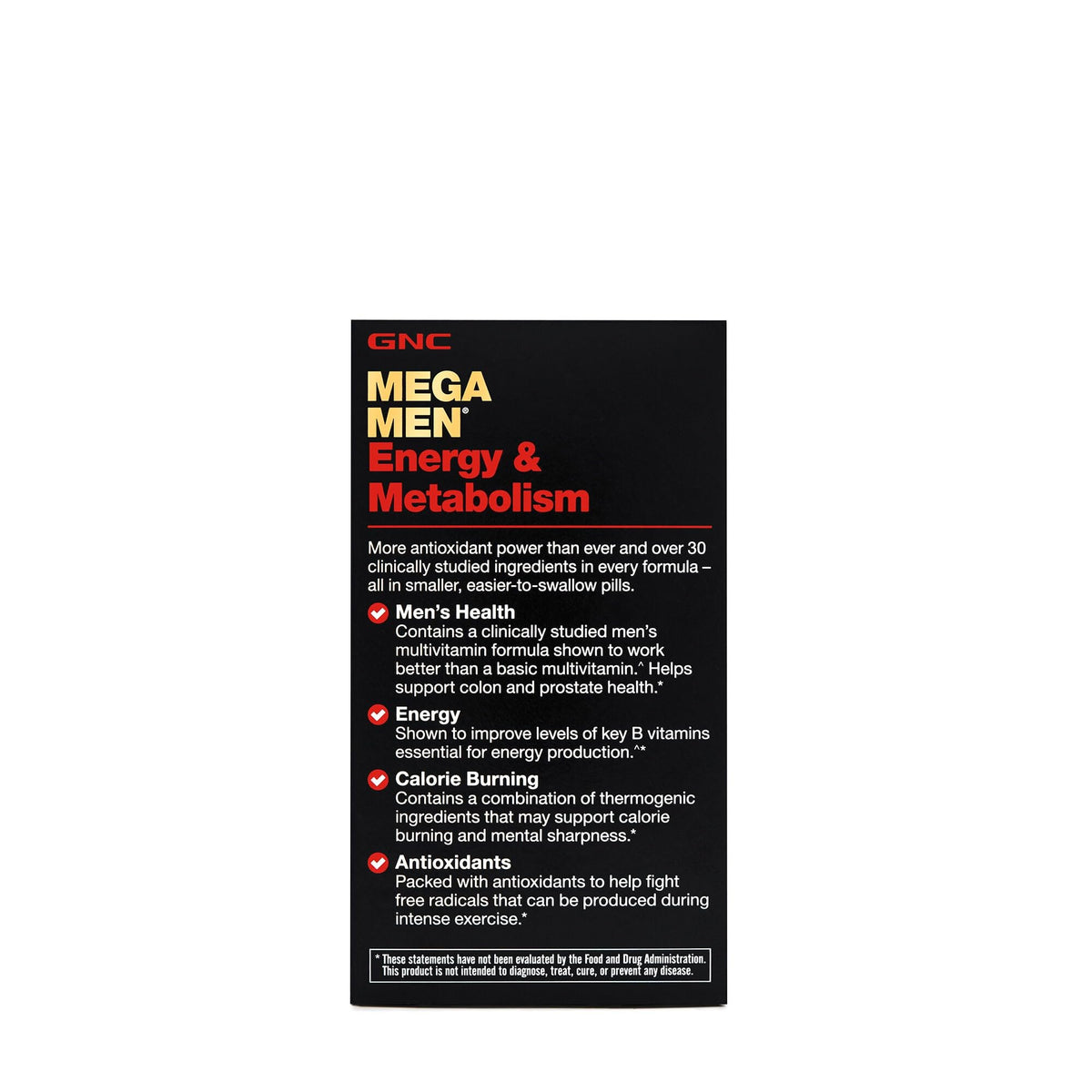 GNC Mega Men Multivitamin available for order online in India. Supports energy and metabolism with essential nutrients.