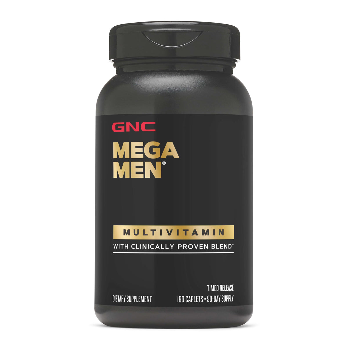 GNC Mega Men Multivitamin caplets, 180 count, clinically proven blend for optimal health. 100% genuine product.