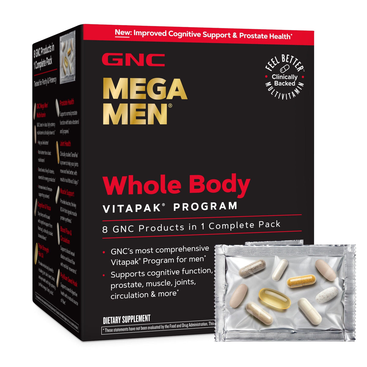 GNC Mega Men Vitapak Program offers premium imported support for cognitive function, prostate health, and overall wellness. Available at Curat Cart.