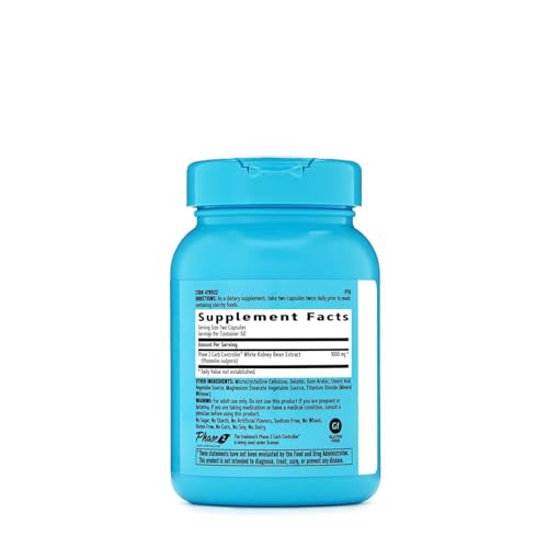 GNC Total Lean Carb Controller in bright blue packaging, showcasing detailed supplement facts for informed choices.