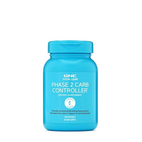 GNC Total Lean Carb Controller, a dietary supplement in a blue bottle, verified by CuratCart for quality assurance.