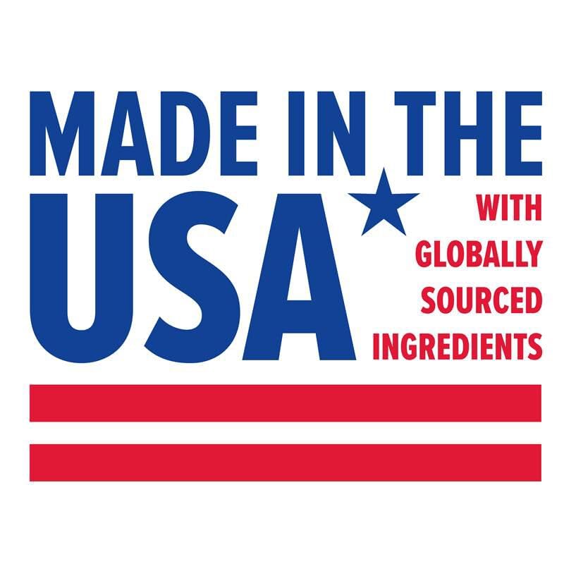 Official GNC logo highlighting the supplement is made in the USA with globally sourced ingredients.