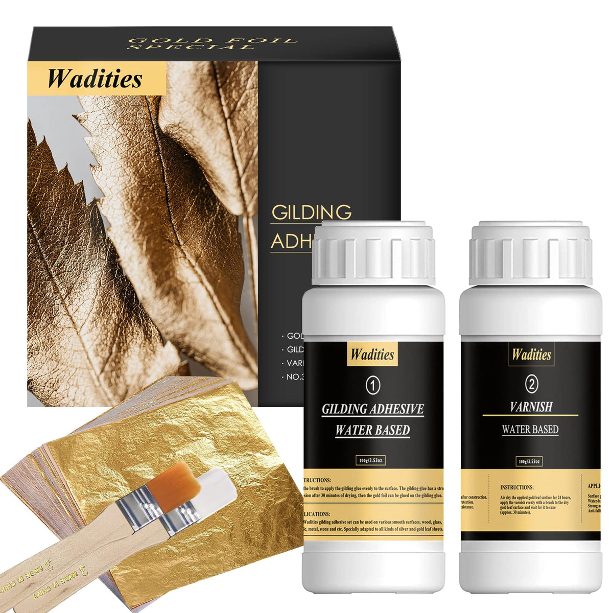 Wadities Gold Leaf Gilding Adhesive, a premium imported product from Curat Cart, perfect for crafting and arts. Achieve a luxurious finish.