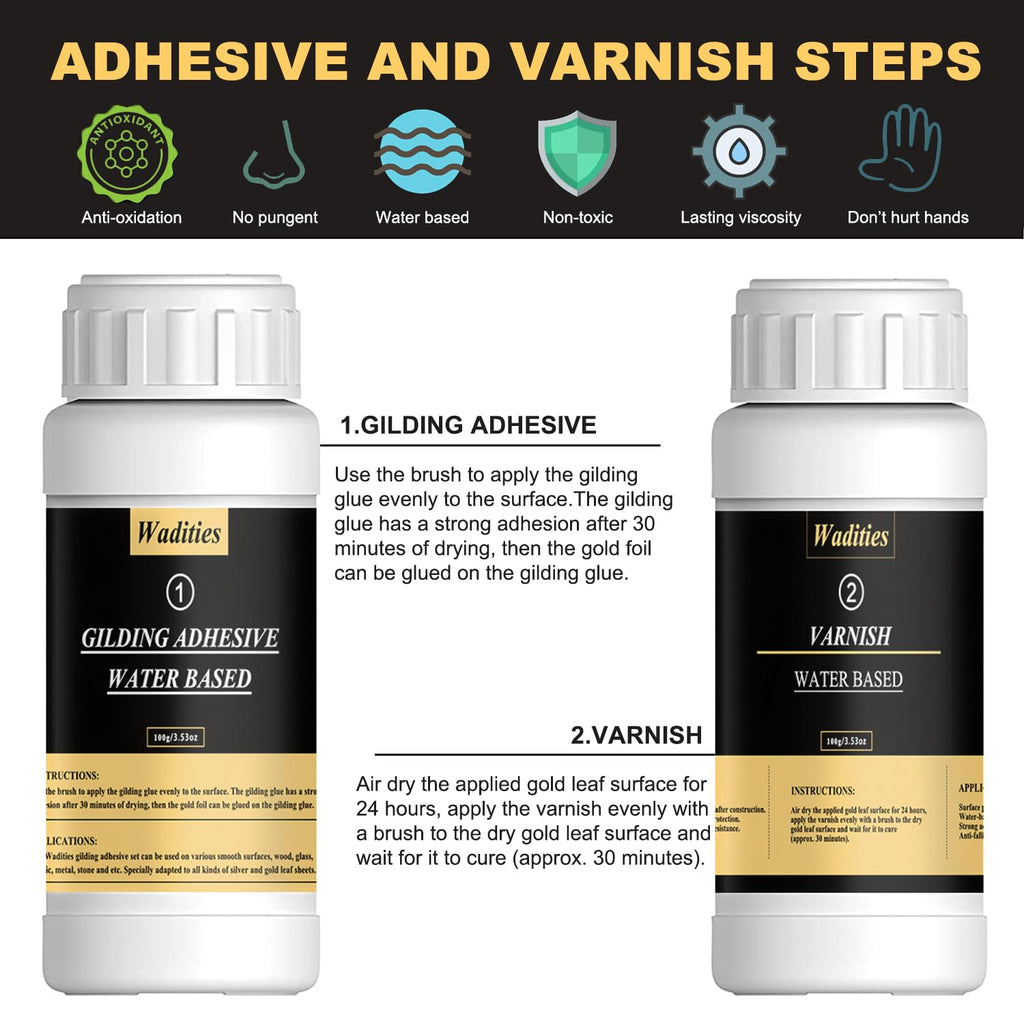 Wadities Gold Leaf Gilding Adhesive in high-quality packaging, ideal for precise application. Available at Curat Cart.
