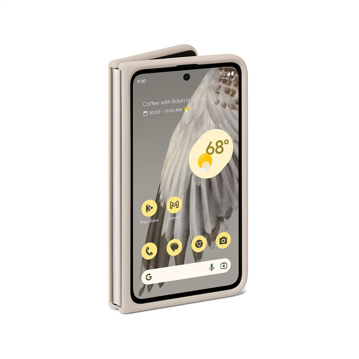Authentic Google Pixel Fold case in beige, showcasing a sleek design and perfect fit for your device.