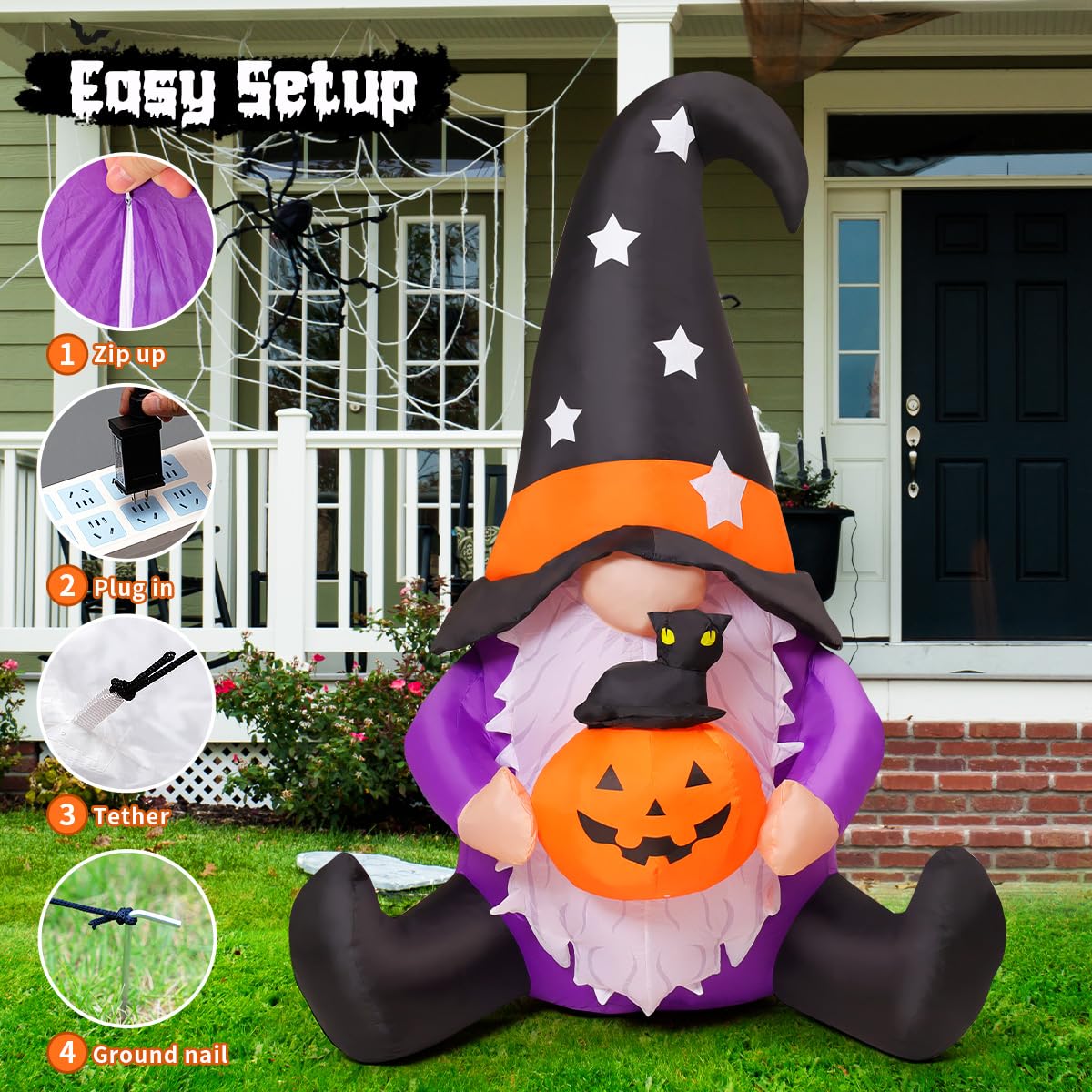 Elevate your Halloween decor with the GOOSH Halloween Gnomes Inflatables, perfect for festive celebrations. Available at Curat Cart.