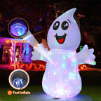 GOOSH Halloween Inflatable Ghost with bright LEDs, fast inflate feature, and high-quality material, available at Curat Cart.
