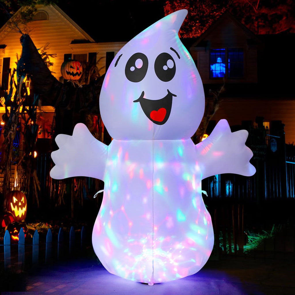 Curat Cart presents the GOOSH Halloween Inflatable Ghost, a charming, illuminated decoration perfect for festive celebrations. Exclusive offer.