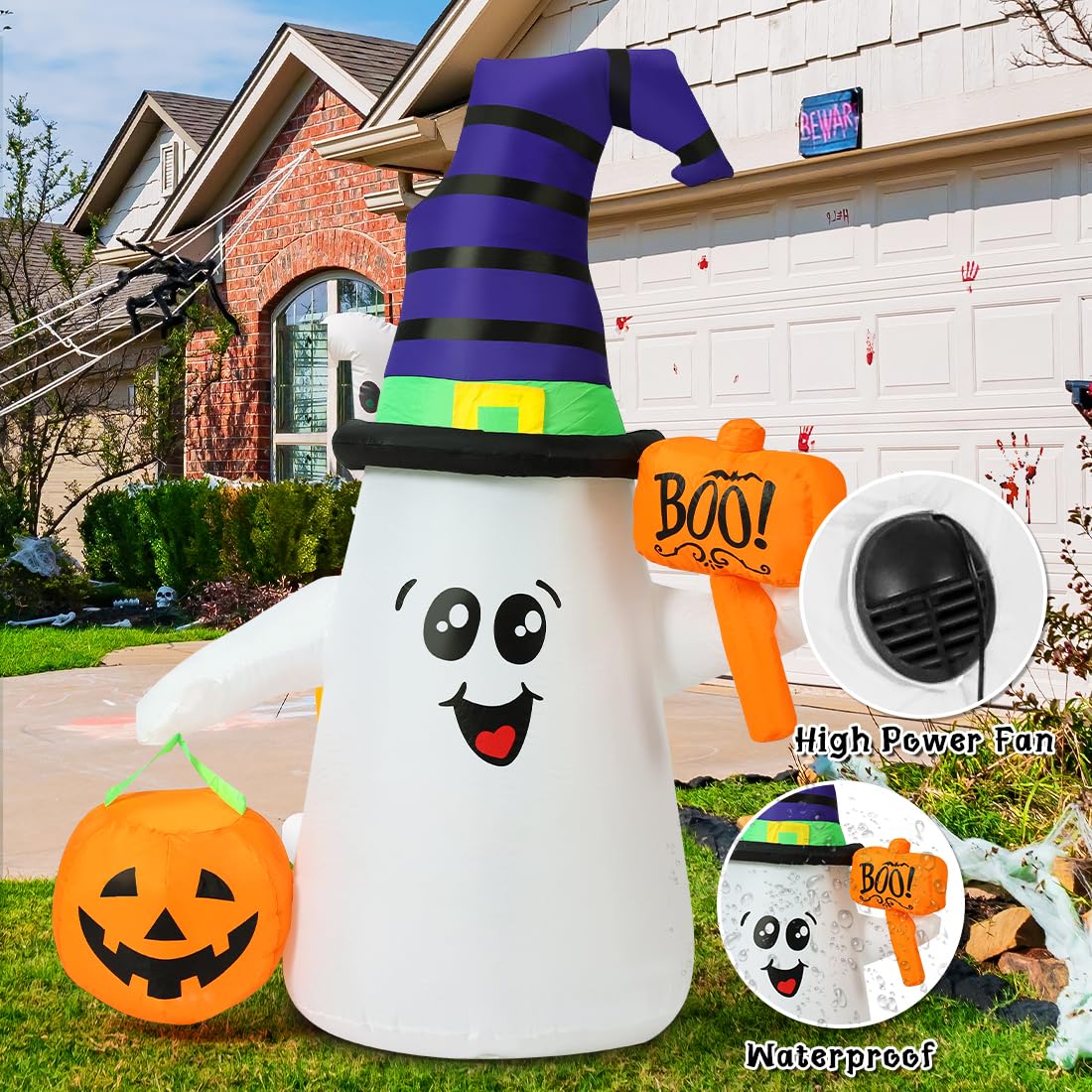 Discover the GOOSH Halloween Inflatables Ghost Decorations, specially curated by Curat Cart for festive fun. Perfect for outdoor displays.