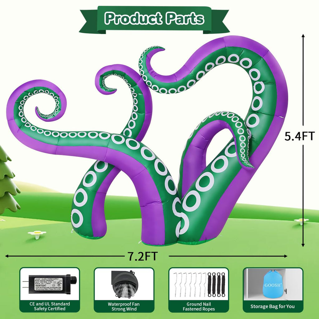 Explore the vibrant GOOSH Inflatable Octopus Decoration, a premium import perfect for festive occasions. Available at Curat Cart.