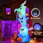 GOOSH Halloween Inflatable Ghosts in vibrant colors, featuring high-quality materials and fast inflate design, available at Curat Cart.